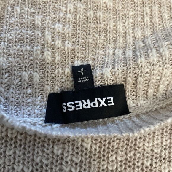 Express Sweater Women’s Size S/P Knit Grey Lace On Sides Round Collar 3/4 Sleeve - Picture 14 of 14